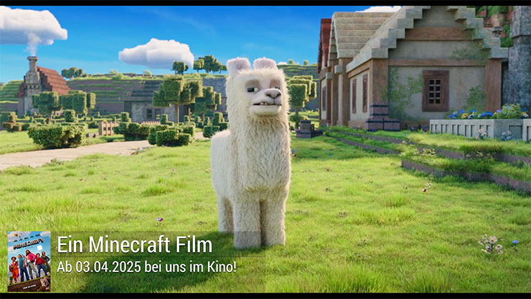 Image of Minecraft as displayed in OneCinema Signage